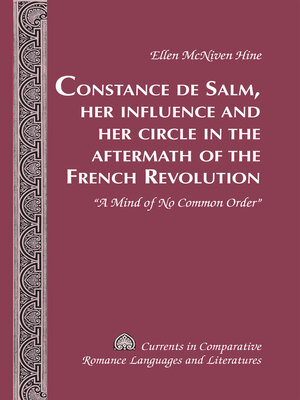 cover image of Constance de Salm, Her Influence and Her Circle in the Aftermath of the French Revolution